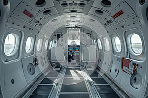Pilot pre-flight briefing in a minimalist aircraft cabin