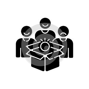 Pilot production black glyph icon