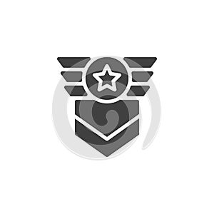 Pilot rank vector icon