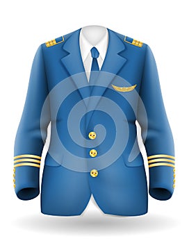 pilot uniform suit work clothes vector illustration