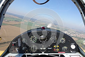 Pilot view - single engine aircraft - Zlin