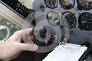 Pilot at work - flying Tecnam light aircraft