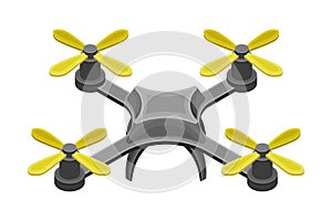 Pilotless Drone as Aerial Vehicle with Remote Control Isometric Vector Illustration