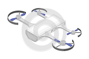Pilotless Drone as Aerial Vehicle with Remote Control Isometric Vector Illustration