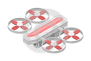 Pilotless Drone as Aerial Vehicle with Remote Control Isometric Vector Illustration