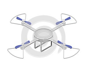 Pilotless Drone as Aerial Vehicle with Remote Control Isometric Vector Illustration