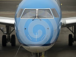 pilots of airplane while parking at the terminal