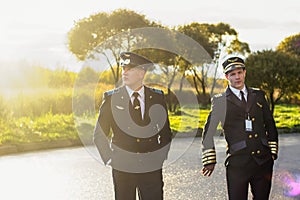 Pilots at sunset sunrise handsome  epic uniform transportation