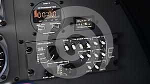 Pilots view in an airplane cockpit