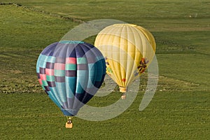 Pilots View of Ballons flying over Fields