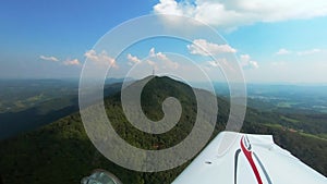 Pilots view from small airplane, cross country flying