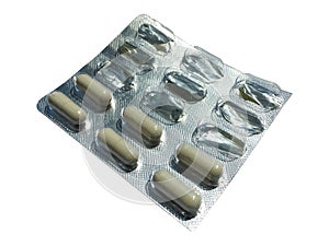 Pils tablets in blister pack isolated