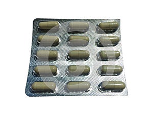 Pils tablets in blister pack isolated on white