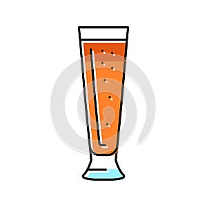 pilsner beer glass color icon vector illustration