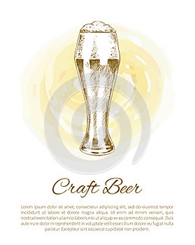 Pilsner Craft Beer Glass on Color Plash Poster