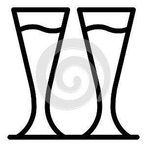 Pilsner glasses icon, outline style