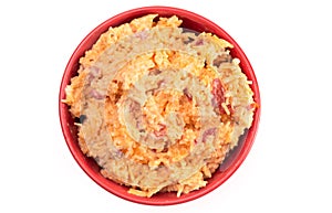 Pimento Cheese Isolated on a White Background