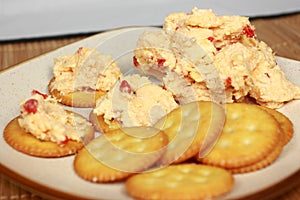 Pimento Cheese Spread On Crackers