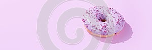Pimk donuts on pink background
