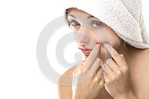 Pimple , spot on beauty woman face photo