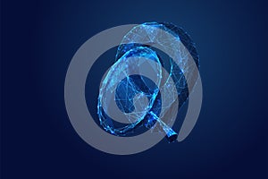 GPS pin and magnifying low poly