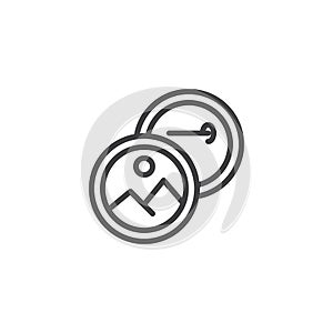 Pin button outline icon