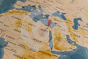 A pin on cairo, egypt in the world map