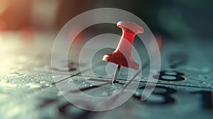 The pin on calendar. AI generated