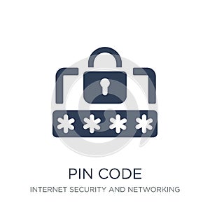 Pin code icon. Trendy flat vector Pin code icon on white background from Internet Security and Networking collection