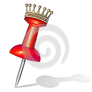 Pin with crown