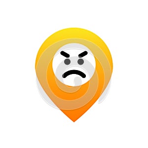 Pin Emoji in angry. Emotion of angry. pin location emotion