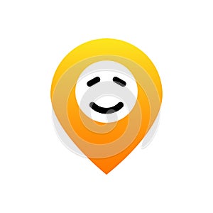 Pin Emoji in love. Emotion of happiness. pin location emotion