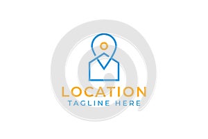 Pin Home Map Location Icon Logo Abstract Minimalist Concept