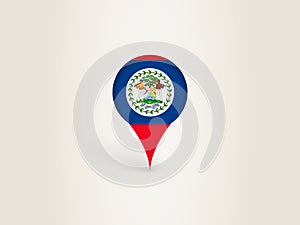 Pin Icon with Belize National Flag