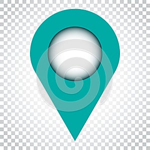 Pin icon vector. Location sign in flat style on isolated background. Navigation map, gps concept. Simple business concept