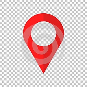 Pin icon vector. Location sign in flat style isolated on isolate