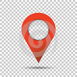 Pin icon vector. Location sign in flat style isolated on isolate