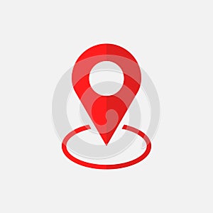 Pin icon vector. Location sign in flat style on white background.