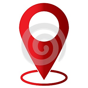 Pin icon on white background. flat style. map sign. photo