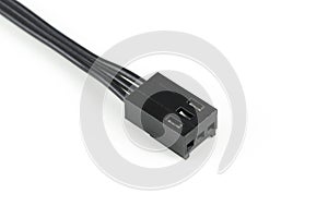 3 pin idc female fan connector isolated on white background
