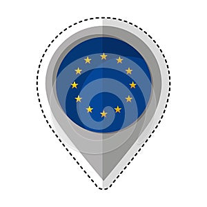 Pin location eu flag icon