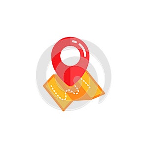 pin location icon with map vector design. pin map sign symbol design