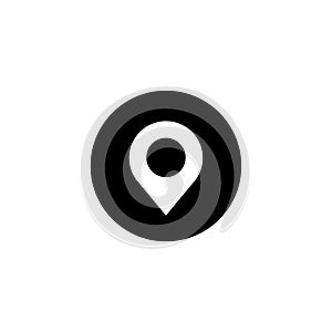 pin location icon share location sign position round black background