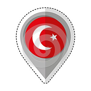 Pin location turkey flag icon