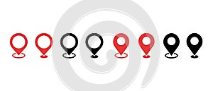 Pin location vector icons set. Location map pointer symbol