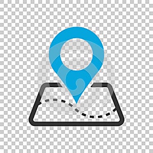 Pin map icon in flat style. Gps navigation vector illustration o