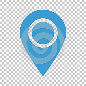 Pin map icon in flat style. Gps navigation vector illustration o