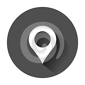 Pin map icon in flat style. Gps navigation vector illustration w