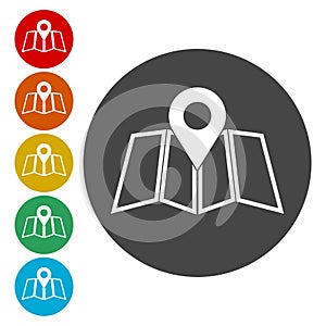 Pin map icon, Map pointer vector icon