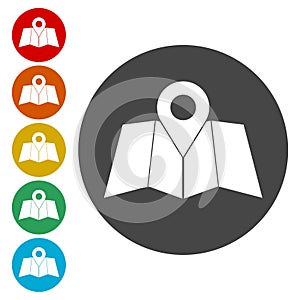 Pin map icon, Map pointer vector icon